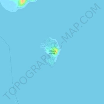 Carte topographique Tintinan Island, altitude, relief