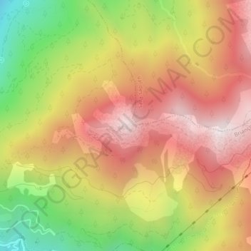 Carte topographique Fort de l'Infernet, altitude, relief