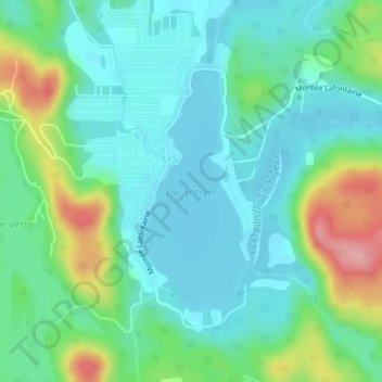 Carte topographique Lac Schryer, altitude, relief