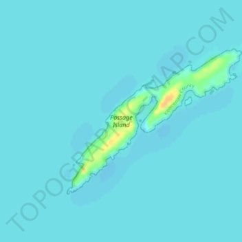 Carte topographique Passage Island, altitude, relief