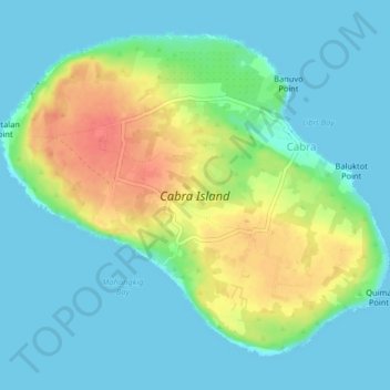 Carte topographique Cabra Island, altitude, relief