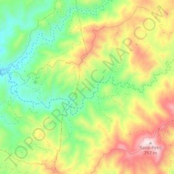 Carte topographique Arroyo Ancon, altitude, relief