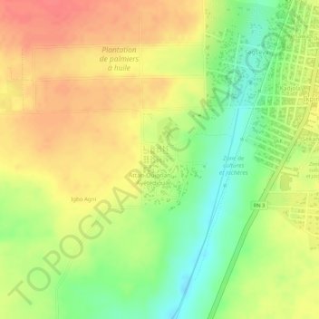Carte topographique Agonvy, altitude, relief