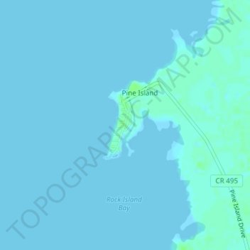 Carte topographique Pine Island, altitude, relief