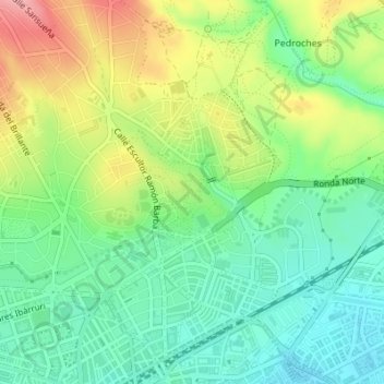 Carte topographique Parque de la Asomadilla, altitude, relief