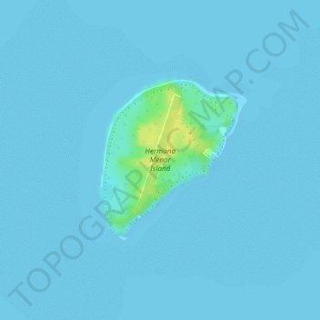 Carte topographique Hermana Menor Island, altitude, relief