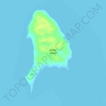 Carte topographique Sibato Island, altitude, relief