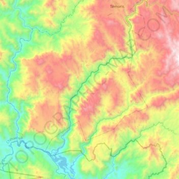 Carte topographique Rio la Plata, altitude, relief