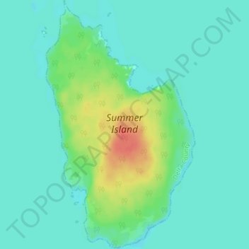Carte topographique Summer Island, altitude, relief