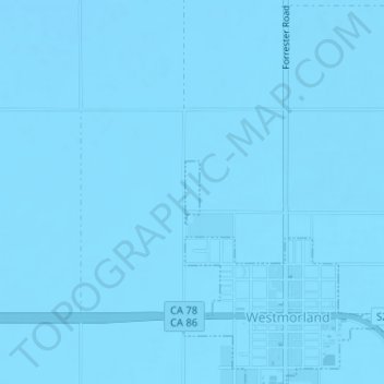 Carte topographique Westmorland, altitude, relief