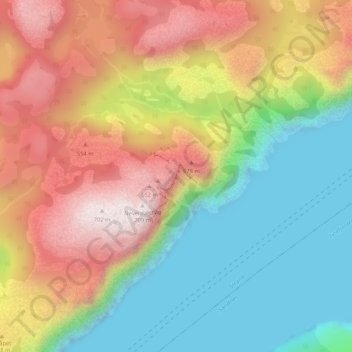 Carte topographique Preikestolen, altitude, relief