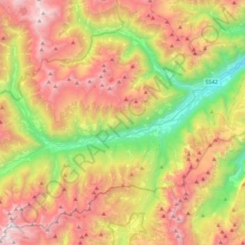 Carte topographique Val di Sole, altitude, relief