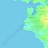 Carte topographique Plage de Loc'h Roz, altitude, relief