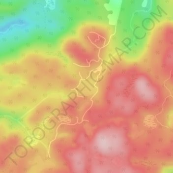 Carte topographique Lac Paddy, altitude, relief
