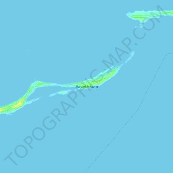 Carte topographique Royal Island, altitude, relief
