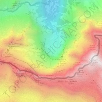 Carte topographique Cirque de Gavarnie, altitude, relief