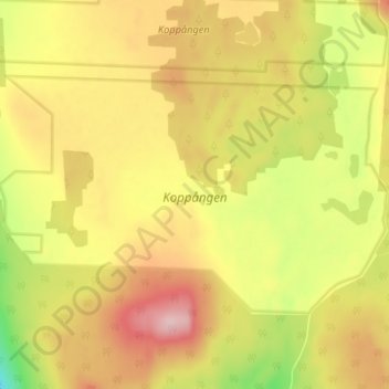 Carte topographique Koppången, altitude, relief