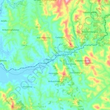 Carte topographique Ivovoka, altitude, relief