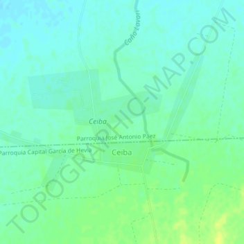 Carte topographique Ceiba, altitude, relief