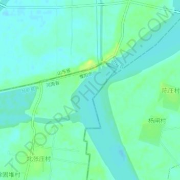 Carte topographique Yellow River, altitude, relief