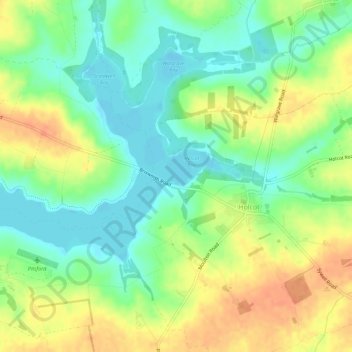 Carte topographique Pitsford Water, altitude, relief