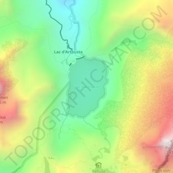 Carte topographique Lac d'Artouste, altitude, relief