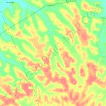 Carte topographique Limite de la Forêt clasée de Sanaimbo, altitude, relief