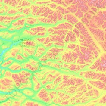 Carte topographique Hess River, altitude, relief