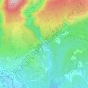 Carte topographique Notre-Dame Du Cros, altitude, relief