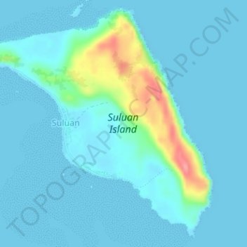 Carte topographique Suluan Island, altitude, relief