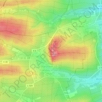 Carte topographique Kleine Kalmit, altitude, relief