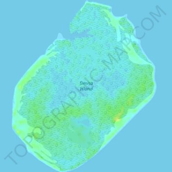 Carte topographique Simisa Island, altitude, relief