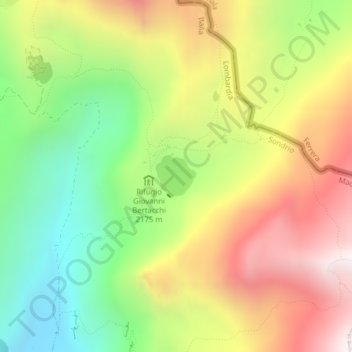 Carte topographique Lago di Emet, altitude, relief