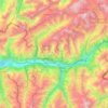 Carte topographique Rhonetal, altitude, relief