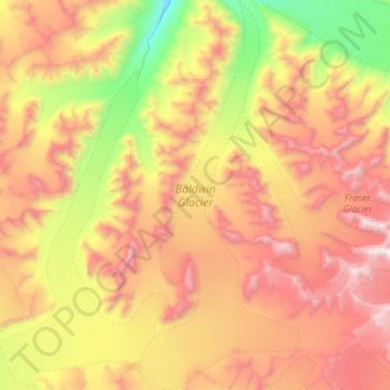 Carte topographique Baldwin Glacier, altitude, relief