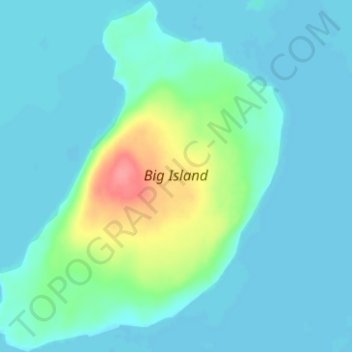 Carte topographique Big Island, altitude, relief