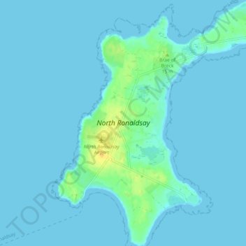 Carte topographique North Ronaldsay, altitude, relief