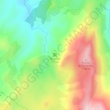 Carte topographique Bergerie i croci, altitude, relief