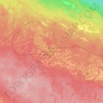 Carte topographique Moose Valley Provincial Park, altitude, relief