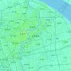 Carte topographique Pudong, carte du relief, carte des altitudes