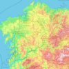 Carte topographique Galicia, carte du relief, carte des altitudes