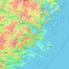 Carte topographique Fuzhou City, carte du relief, carte des altitudes
