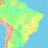 Carte topographique Brésil, altitude, relief