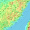 Carte topographique Fujian, carte du relief, carte des altitudes