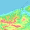 Carte topographique Cherchell, carte du relief, carte des altitudes