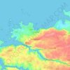 Carte topographique Plouguerneau, altitude, relief
