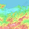 Carte topographique El Tarf, carte du relief, carte des altitudes