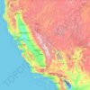 Carte topographique Californie, altitude, relief