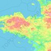 Carte topographique Bretagne, altitude, relief