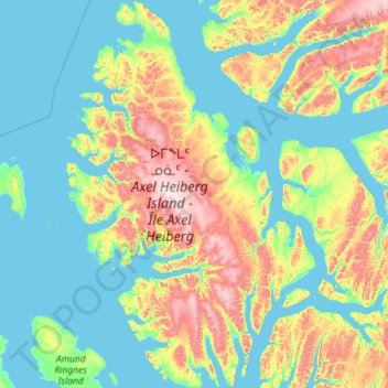 Carte topographique Île Axel Heiberg, altitude, relief